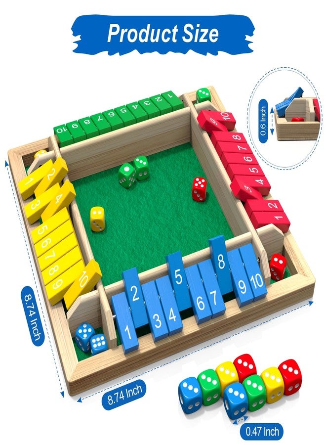 GRORDRUP Shut The Box Game, Wooden Board Tabletop Dice Game for 2-4 Players & Kids Adults, a Fun Math Learning Toy for Family Game Night - an Ideal Made from Non-Toxic Wood, Child-Safe - Image 2